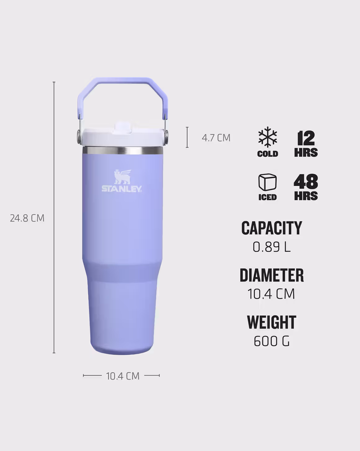 10-12043-075 (4) ماگ استنلی سری THE ICEFLOW مدل FLIP STRAW TUMBLER – حجم 880 میلی لیتر